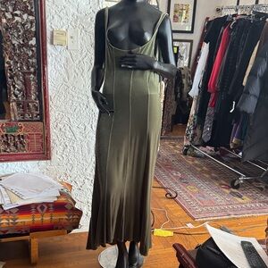 Elegant Olive Green Maxi Dress